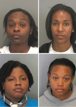 The sorority hazing arrestees pictured here are, clockwise from upper left, Prin